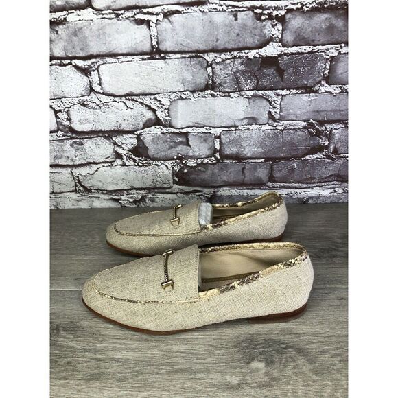 Sam Edelman Lior Beige Leather Horsebit Almond Toe Slip On Flats Women Sz 7M US - Picture 6 of 16